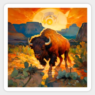 Bison running I Sticker